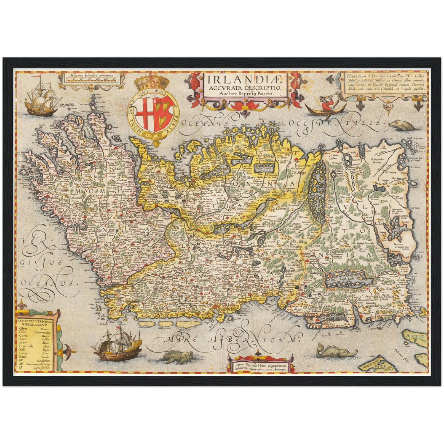 Historische Landkarte Irland um 1609