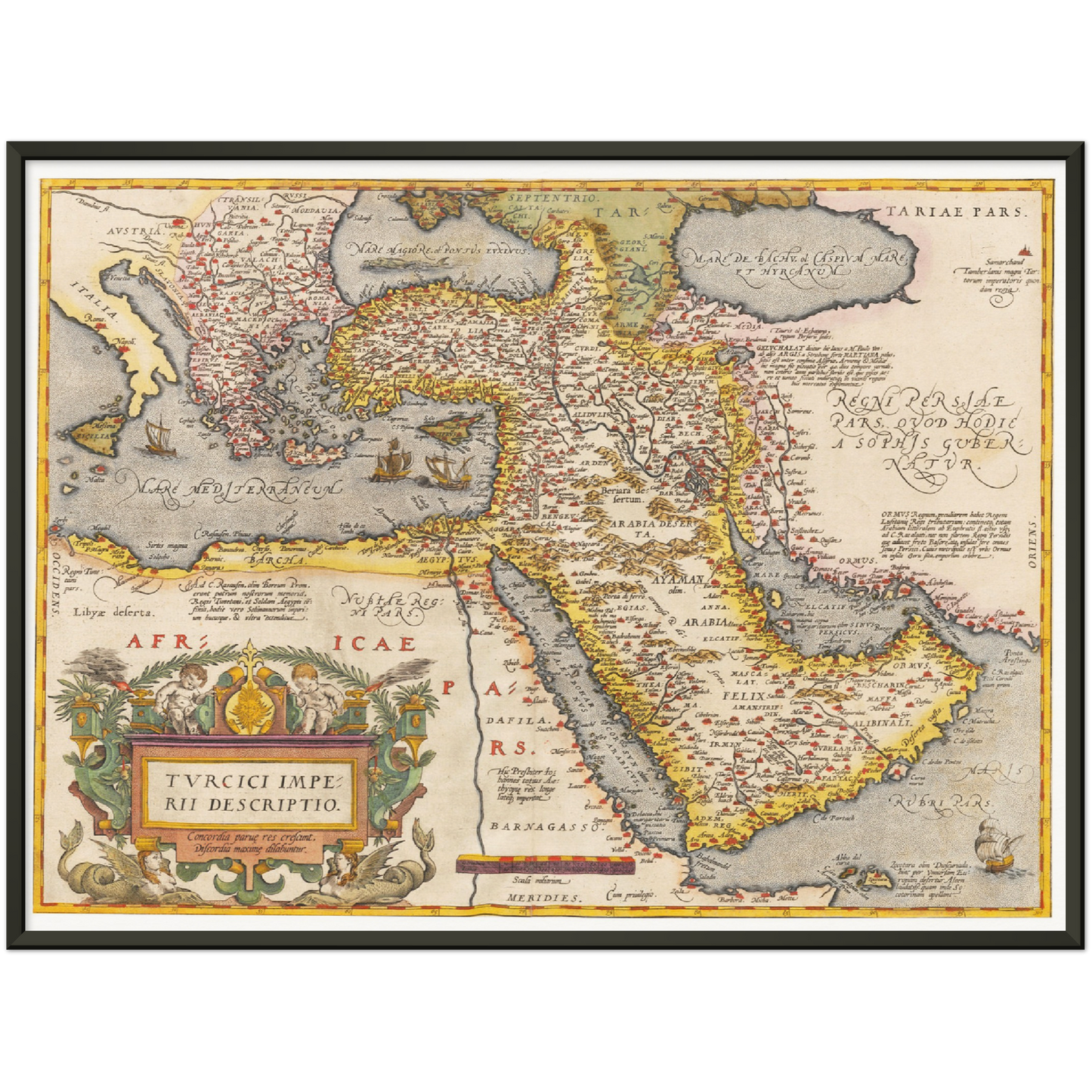 Historische Landkarte Naher Osten um 1609