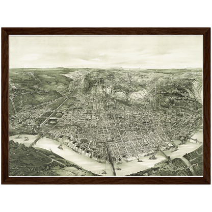 Historical city map  Test product horizontal 3 sizes