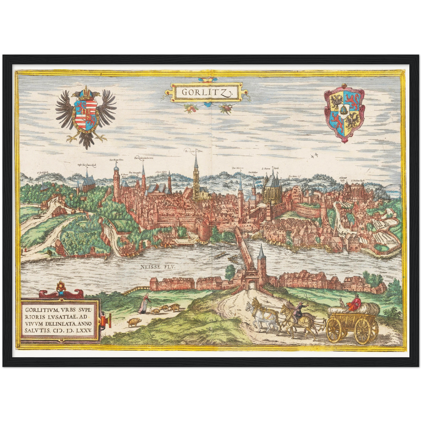 Historische Stadtansicht Görlitz um 1592
