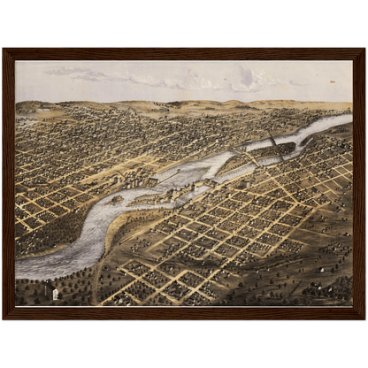 Historical city map  Test product horizontal 3 sizes