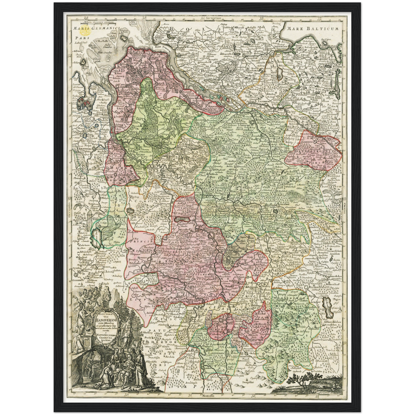 Historische Landkarte Hannover um 1750