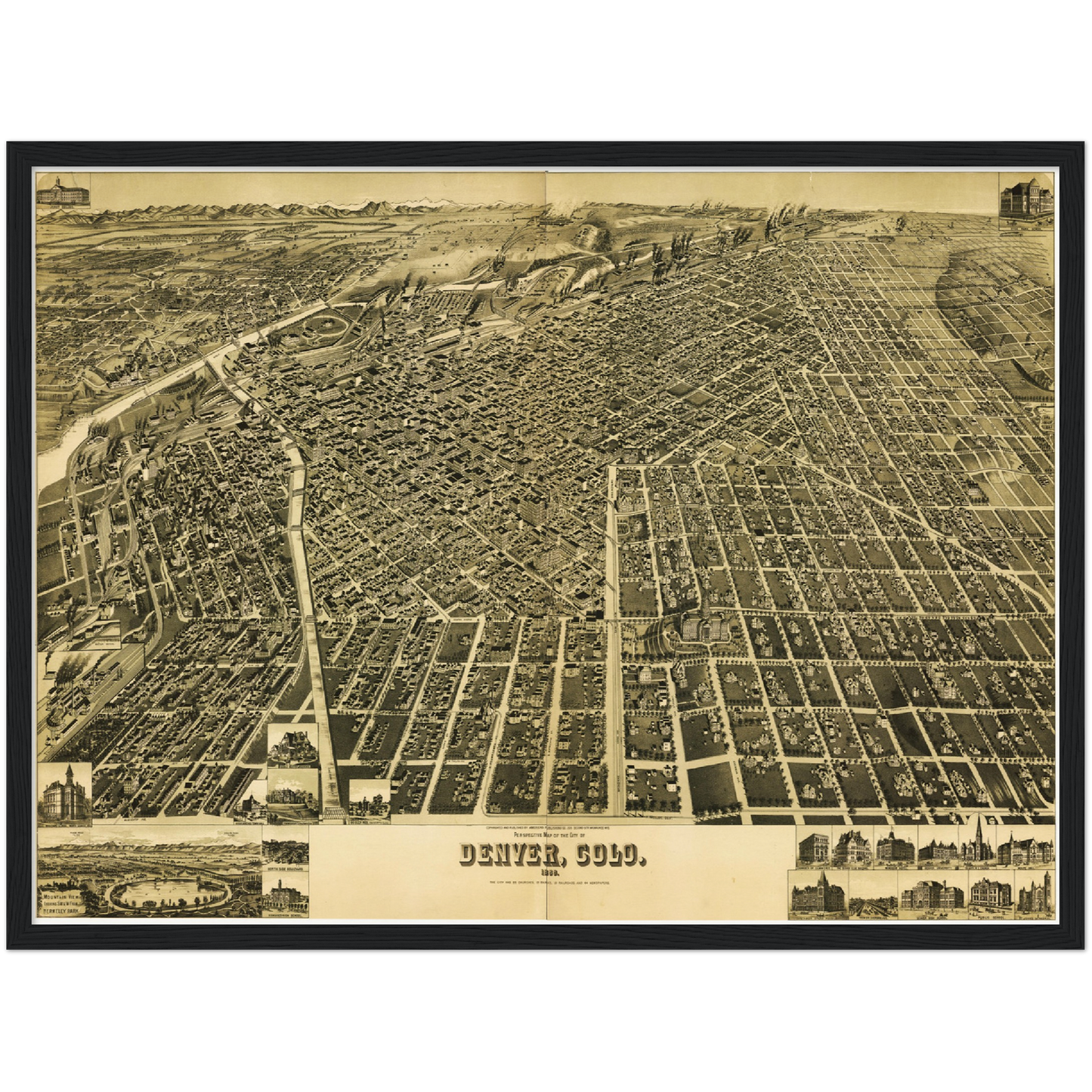 Historical city map  Test product horizontal 3 sizes