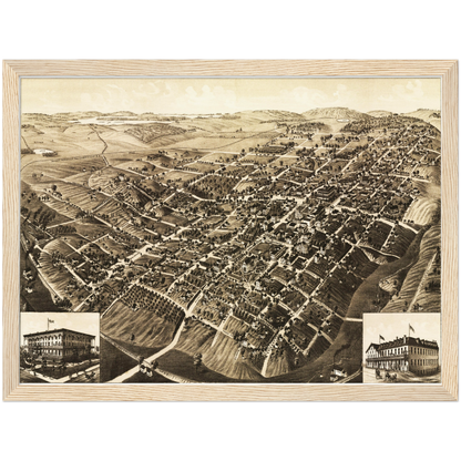 Historical city map  Test product horizontal 3 sizes