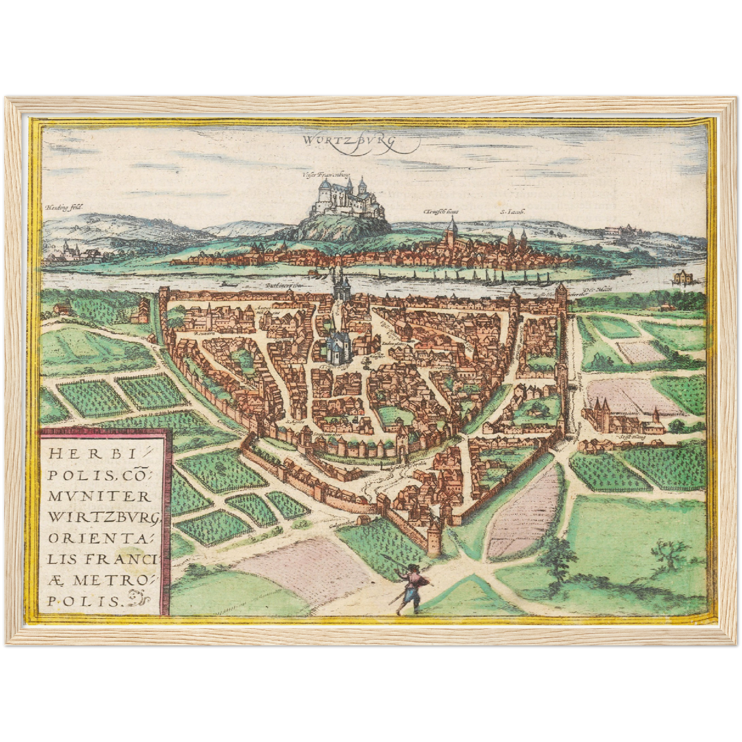 Historische Stadtansicht Würzburg um 1612