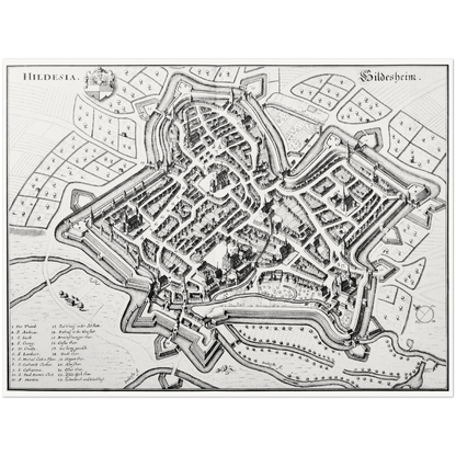 Historical city map  Test product horizontal 3 sizes