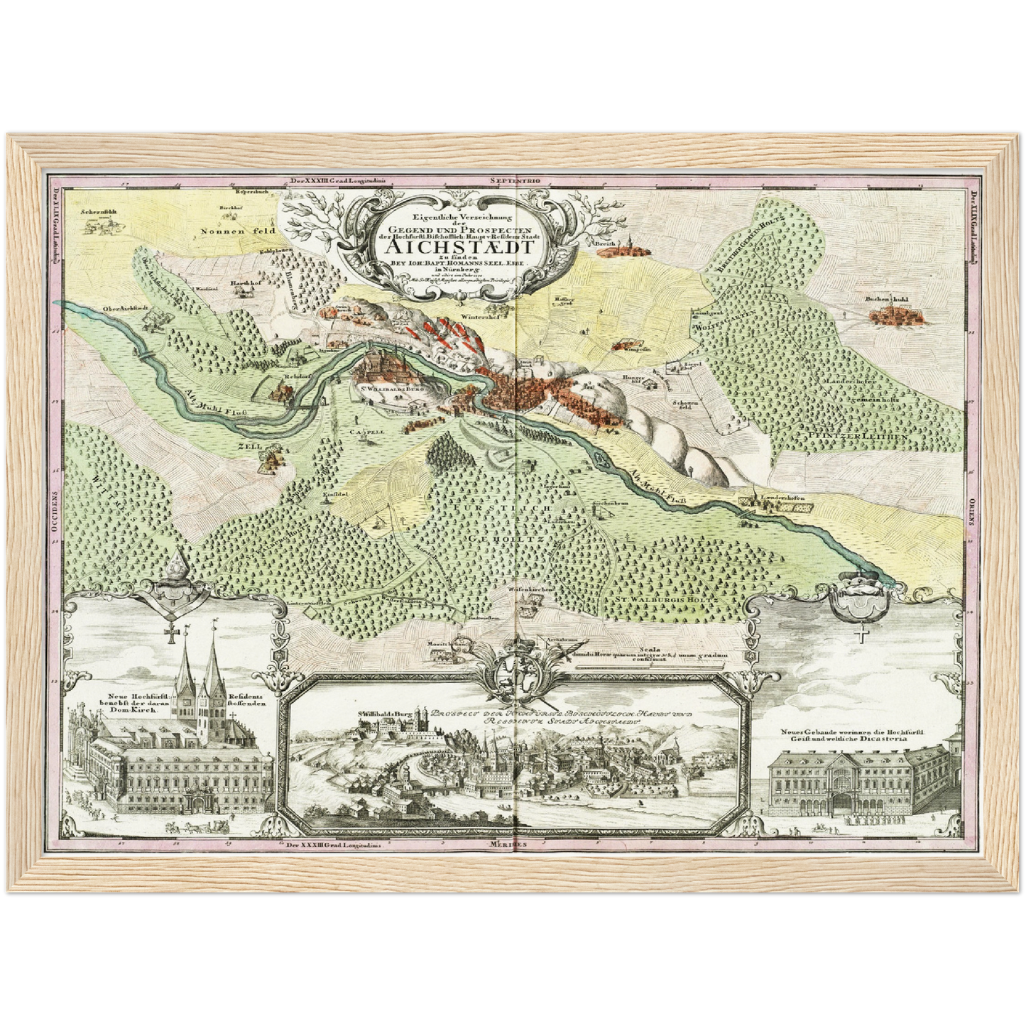 Historische Stadtansicht Eichstätt um 1730