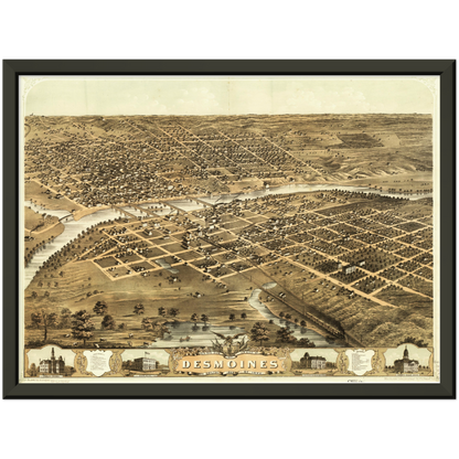 Historical city map  Test product horizontal 3 sizes