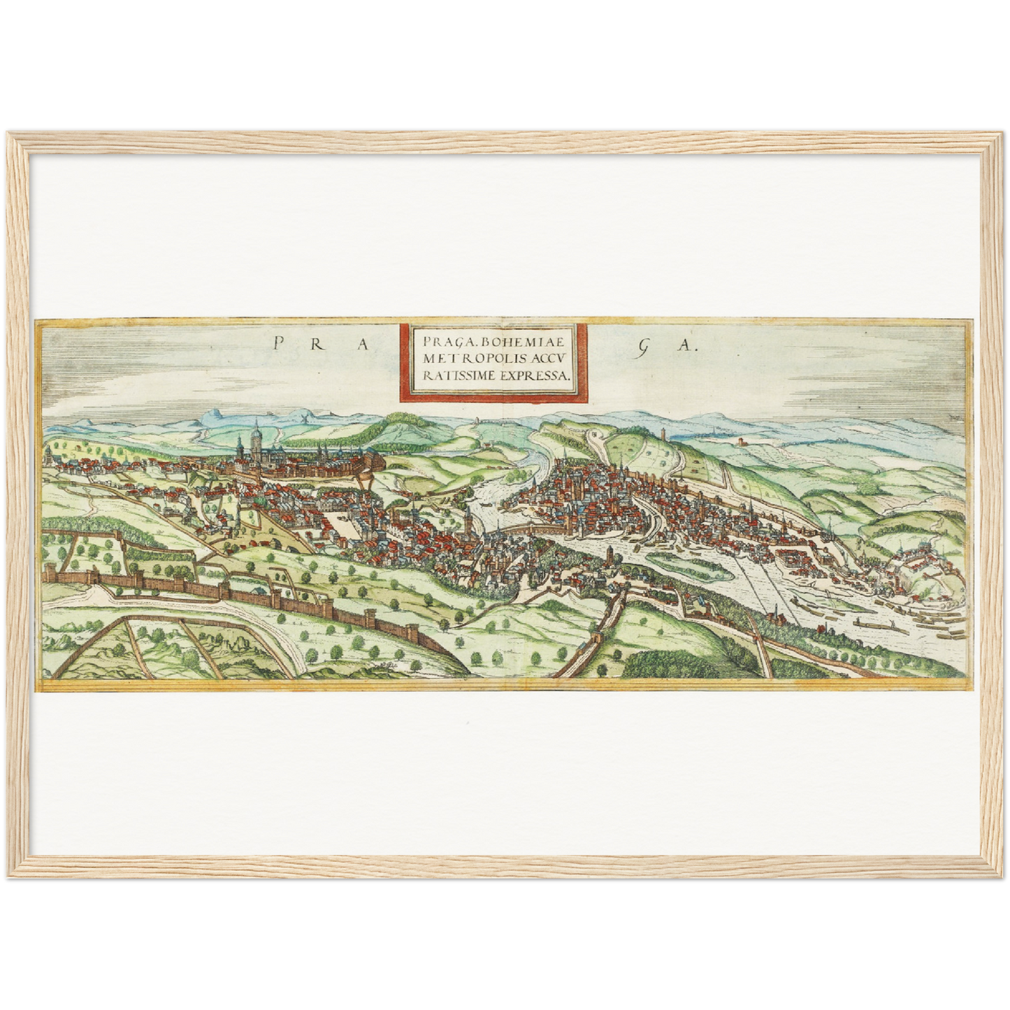Historische Stadtansicht Prag um 1580