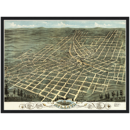 Historical city map  Test product horizontal 3 sizes