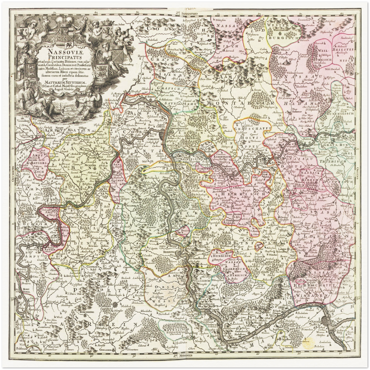Historische Landkarte Nassau um 1750