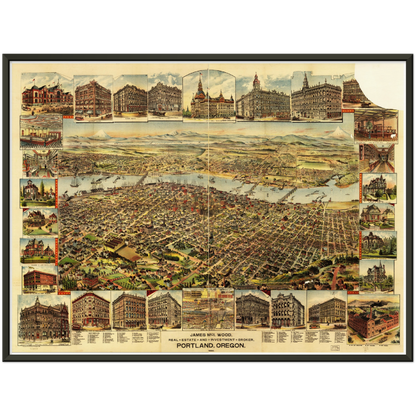 Historical city map  Test product horizontal 3 sizes