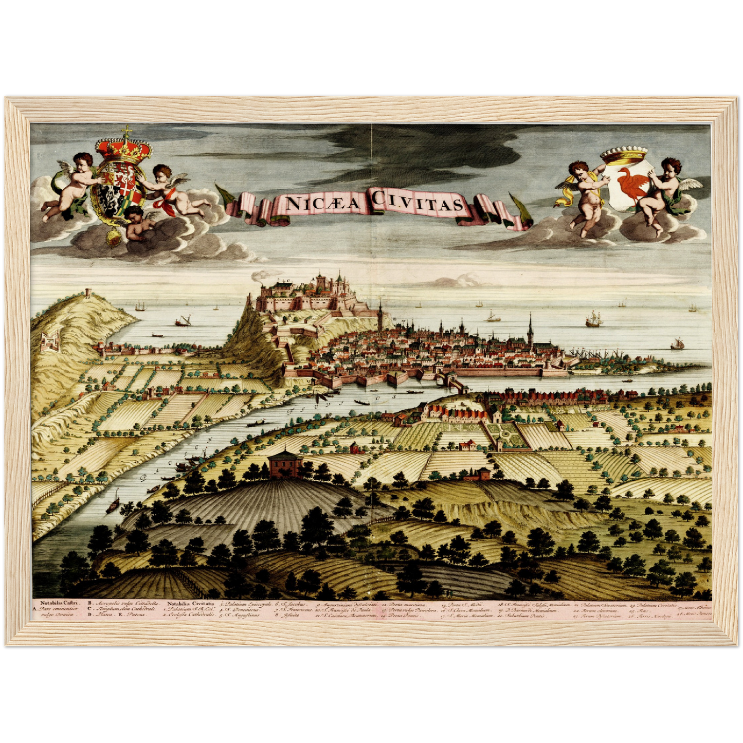 Historischer Stadtansicht Nizza um 1700