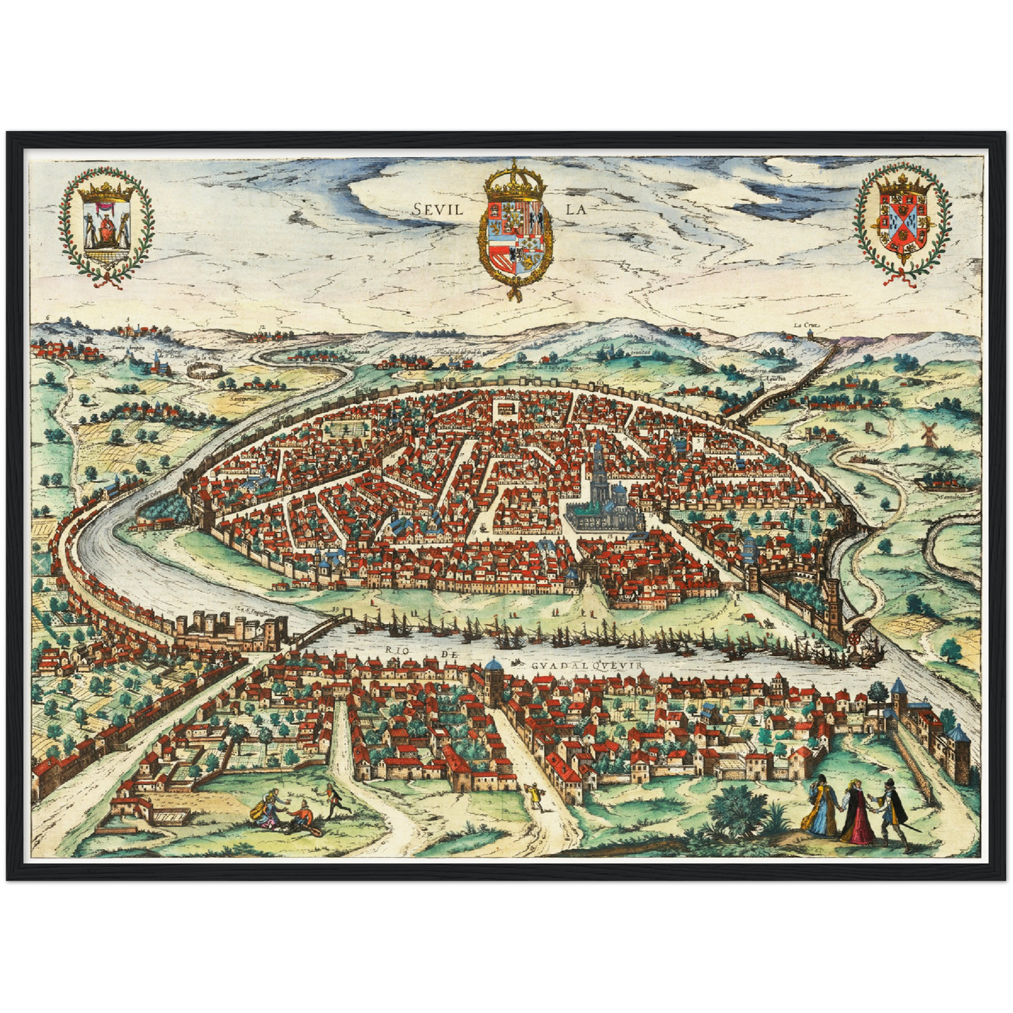 Historical city map  Test product horizontal 3 sizes